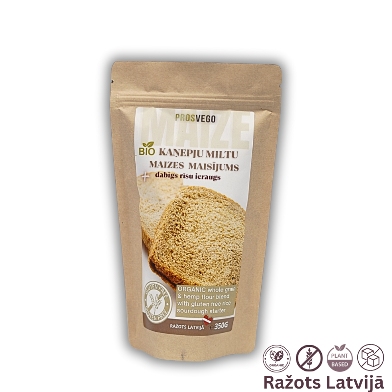 BIO Kaņepju miltu maizes maisījums ar ieraugu (350g)